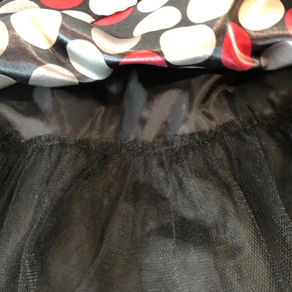 Ashley Ann Christmas Dress Black Velvet Red Gray White Dot Skirt Girls 8 NWOT